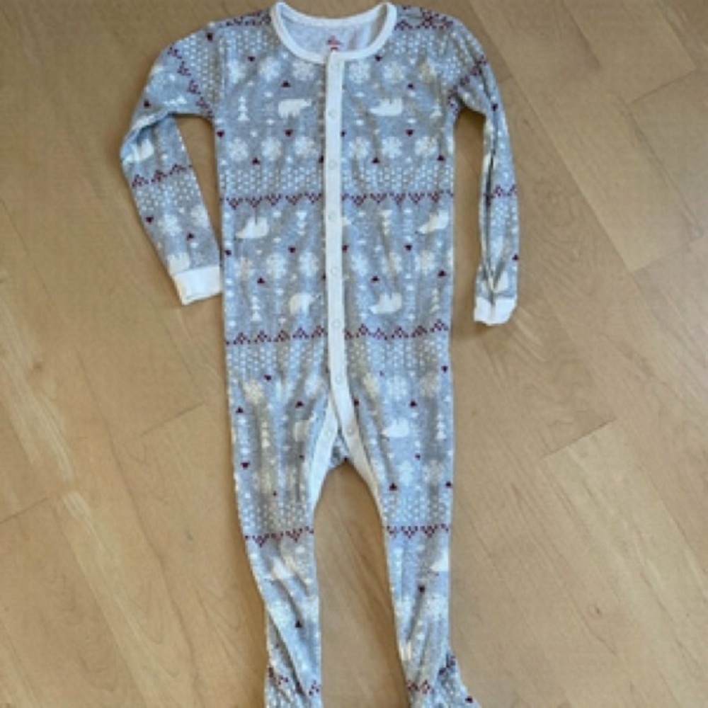 Sleeper Grey Polar Bear Print Footed One-Piece